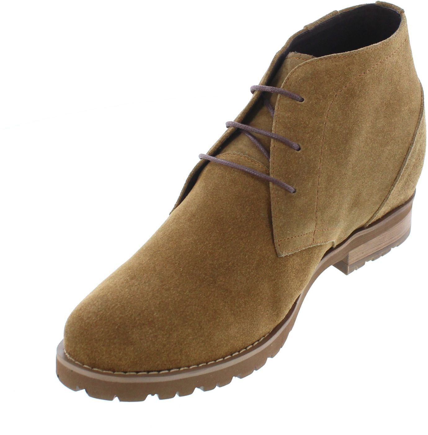 CALTO Brown Nubuck Leather Dress Boots - Three Inches - T65561 - WonderingCloth