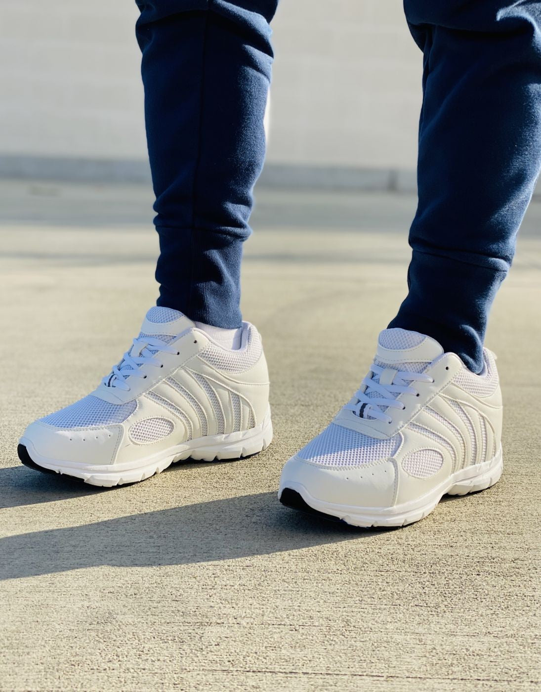 CALTO Light White Elevator Sneakers - Three Inches - G3303 - WonderingCloth