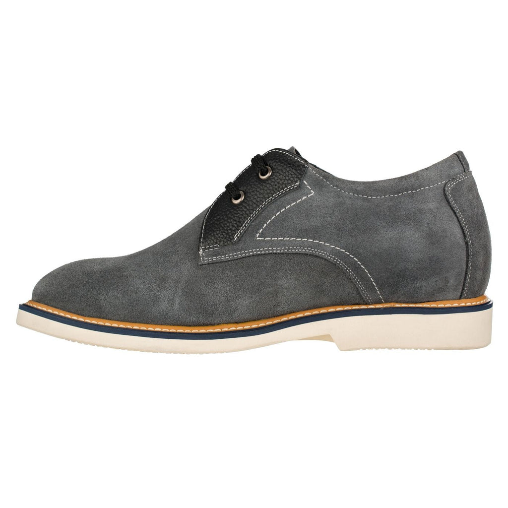CALTO Business Casual Grey Leather Shoes 2.8 Inch  - Y42023 - WonderingCloth