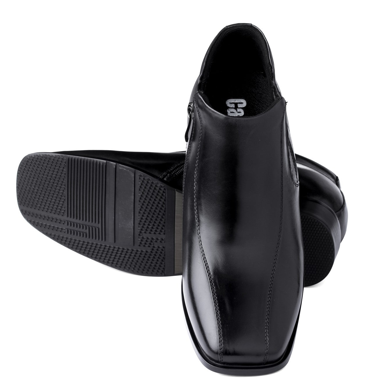 CALDEN - K99805 - 3.2 Inches Taller (Black) Zipper Boots - WonderingCloth
