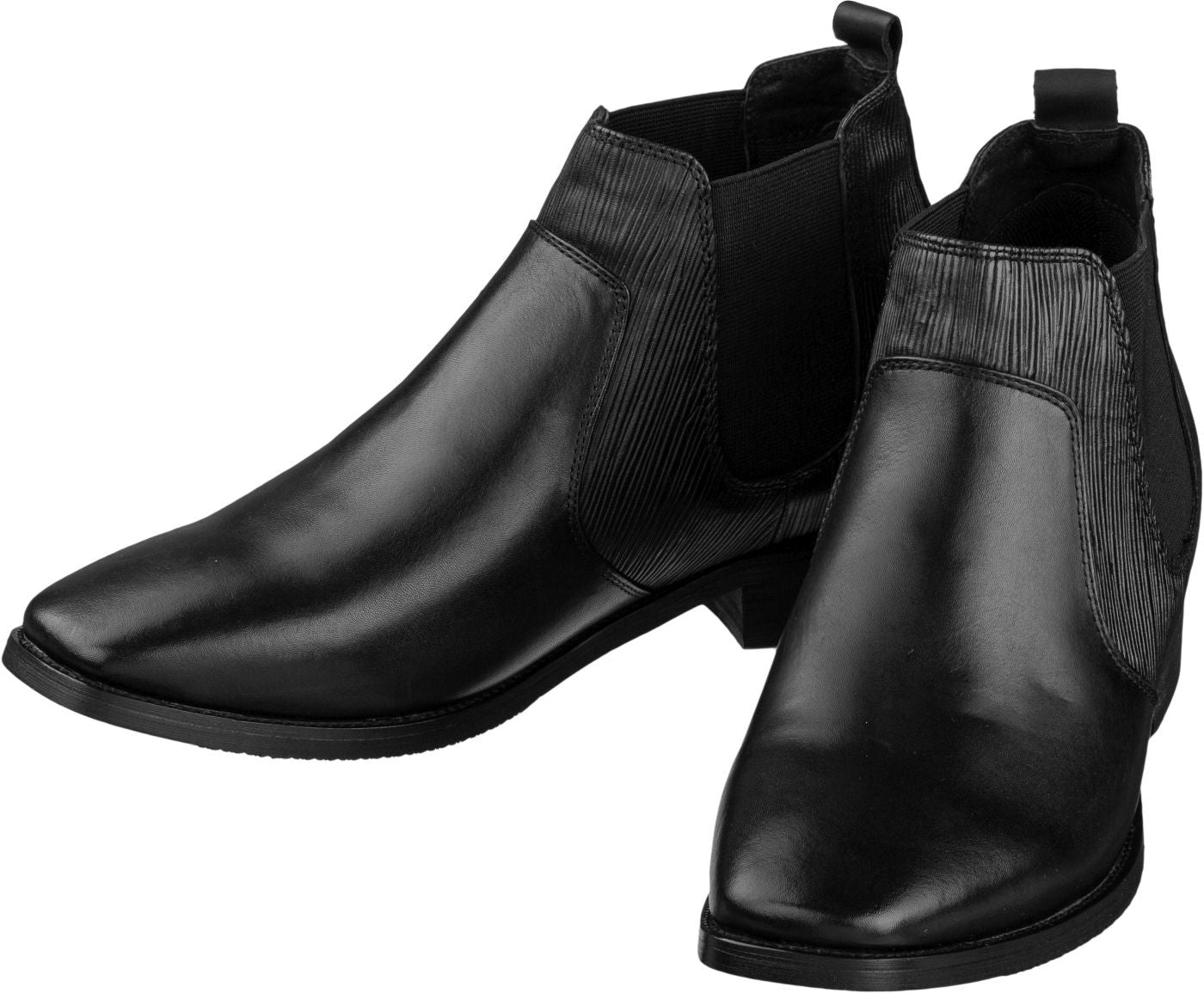 CALTO Black Leather Chelsea Boots - 3 Inches - T54021 - WonderingCloth