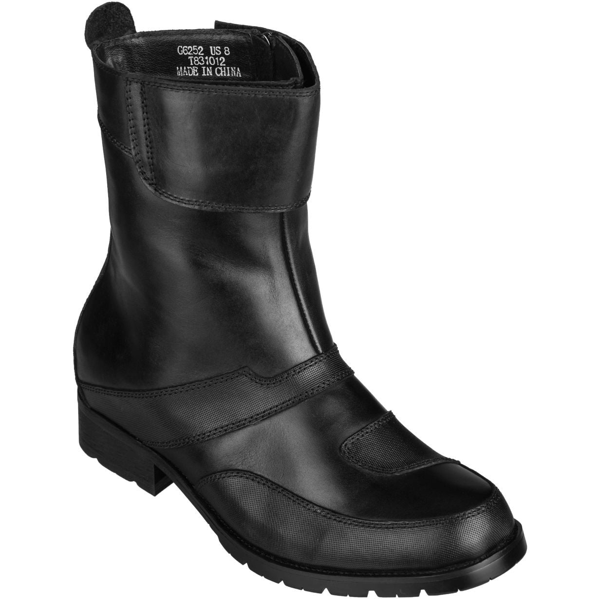 CALTO Zipper High-Top Biker Boots - 3.3 Inches - G6252 - WonderingCloth