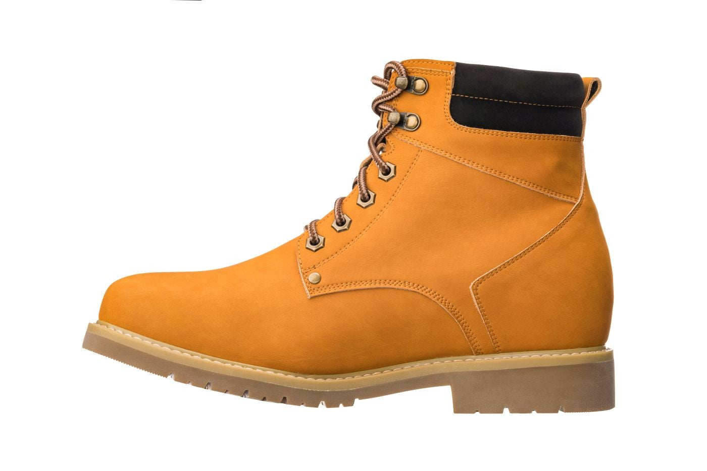 CALTO - K8821 - 3.2 Inches Taller (Nubuck Camel) - Work Style Boot - WonderingCloth