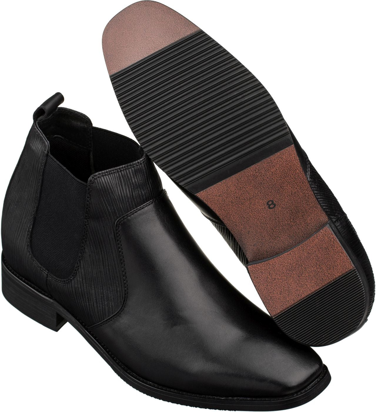 CALTO Black Leather Chelsea Boots - 3 Inches - T54021 - WonderingCloth