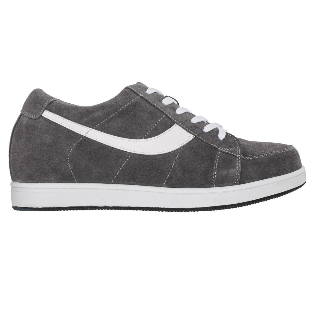 2.8-Inch TOTO Gray & White Suede Leather Sneakers - A1911 - WonderingCloth