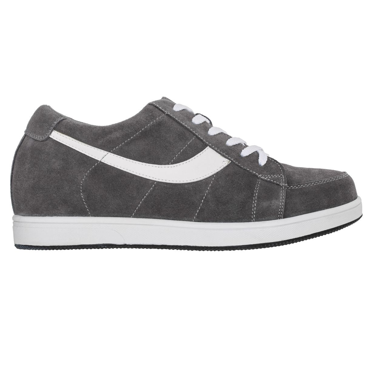 2.8-Inch TOTO Gray & White Suede Leather Sneakers - A1911 - WonderingCloth