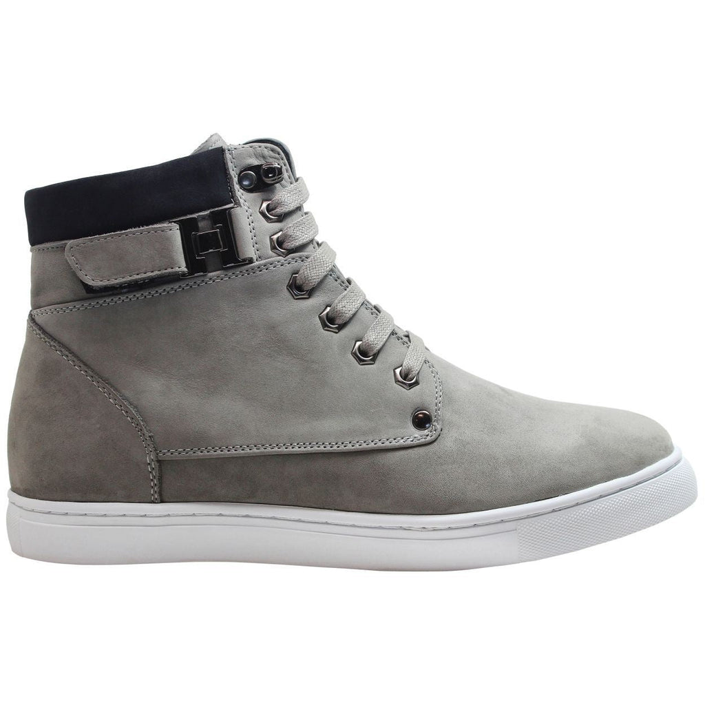 CALTO - T53120 - 2.6 Inches Taller (Nubuck Grey) - High top sneak-boot - WonderingCloth