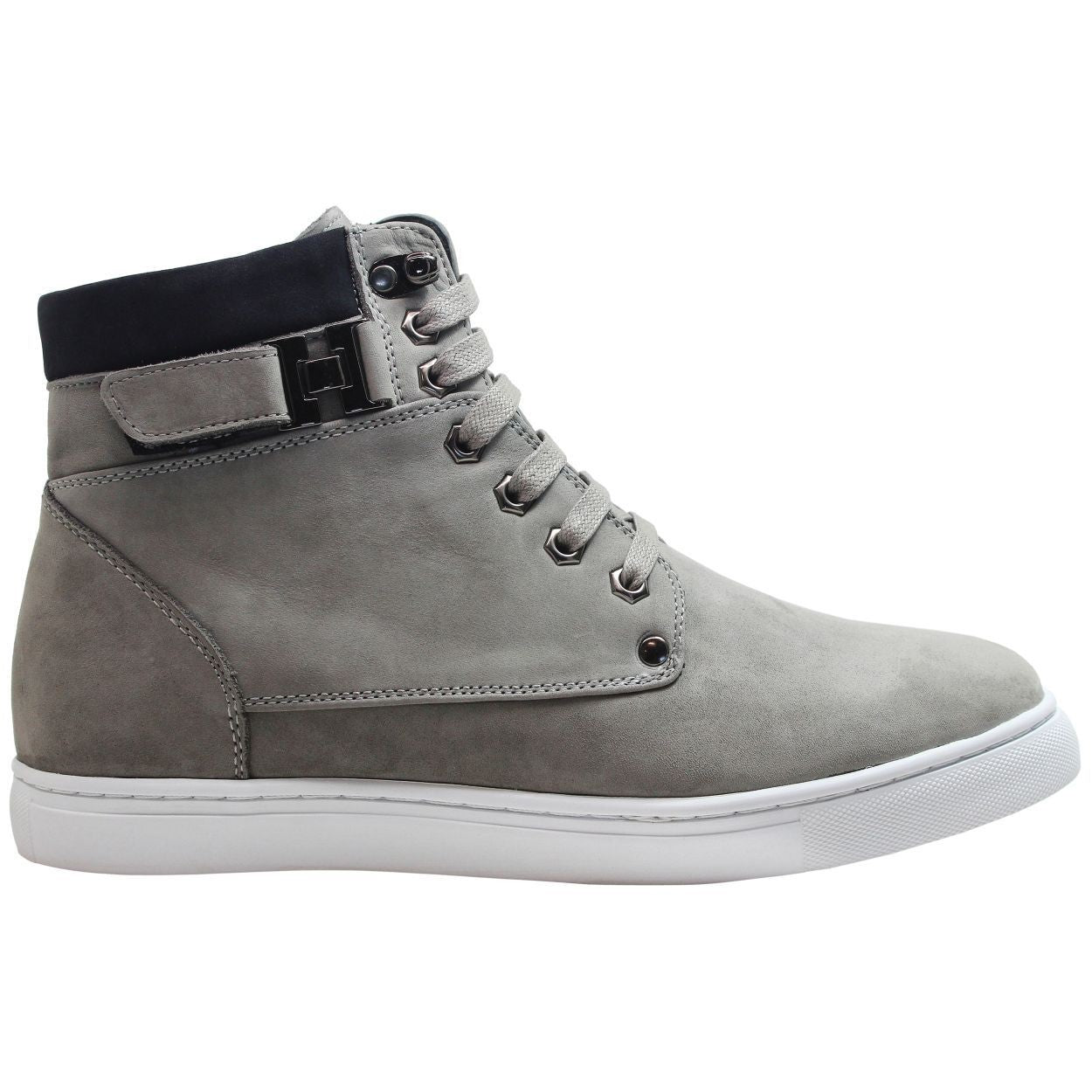 CALTO - T53120 - 2.6 Inches Taller (Nubuck Grey) - High top sneak-boot - WonderingCloth