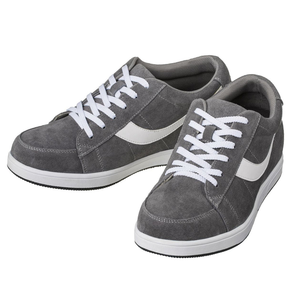 2.8-Inch TOTO Gray & White Suede Leather Sneakers - A1911 - WonderingCloth
