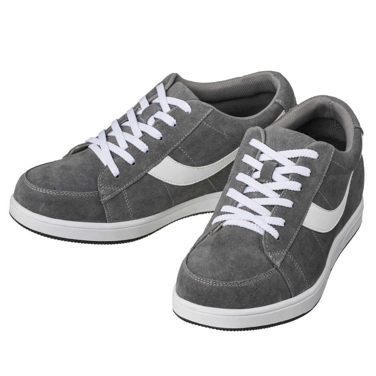 2.8-Inch TOTO Gray & White Suede Leather Sneakers - A1911 - WonderingCloth