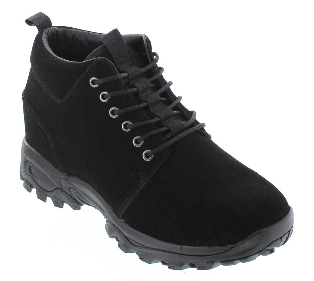 CALTO 3.2" Taller Black Hiker-Style Height-Enhancing Shoes H7222 - WonderingCloth