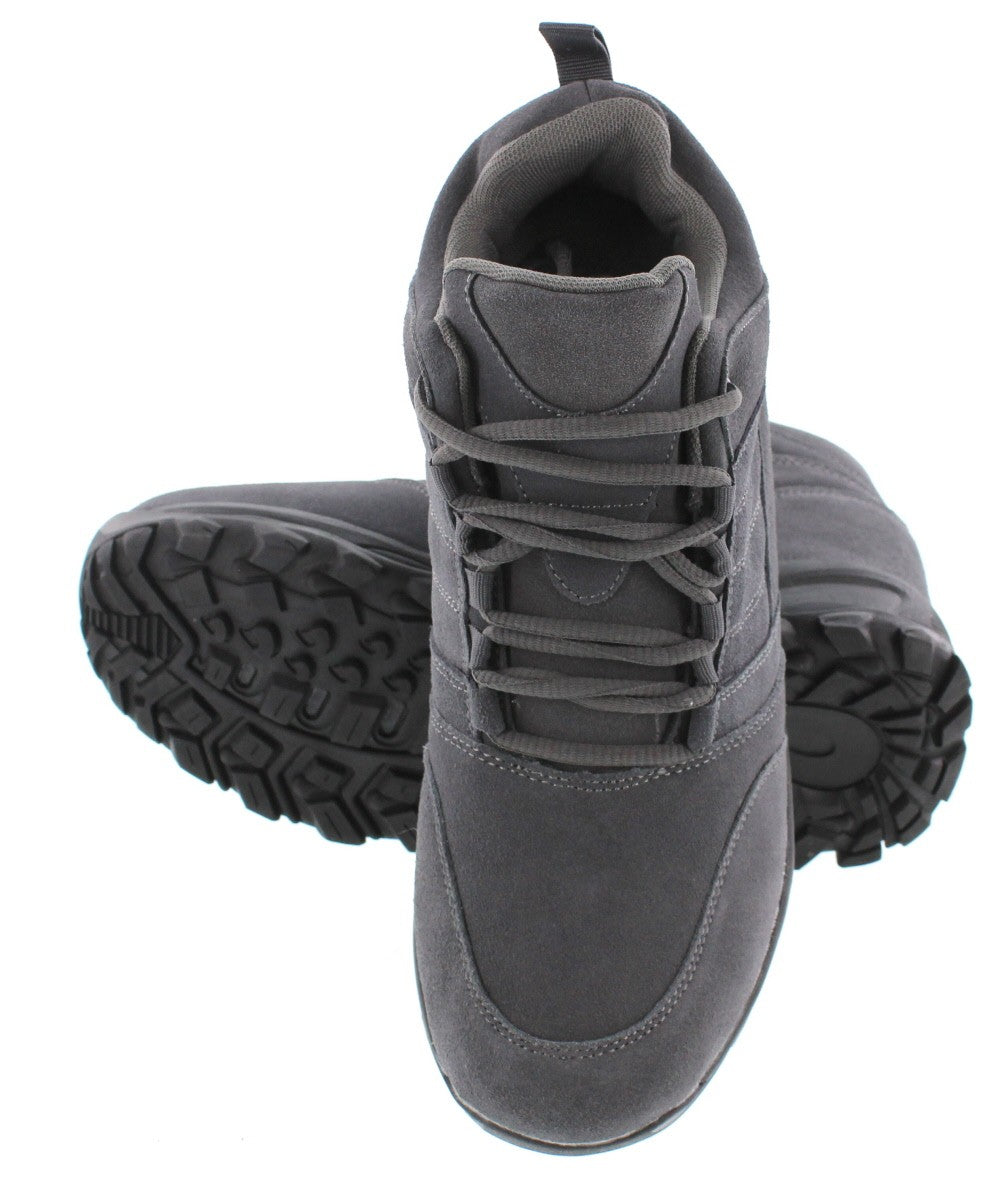 CALTO - H0032 - 4 Inches Taller (Grey) - Hiking Style Boots - WonderingCloth