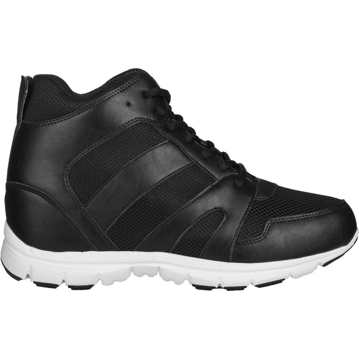 CALTO 4-Inch Taller Men's Black Elevator Sneakers - G3330 - WonderingCloth