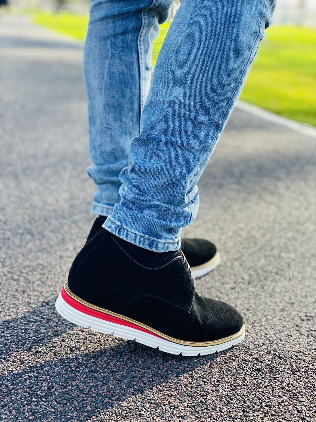 CALTO - Y4222 - 3.2 Inches Taller (Nubuck Black) - WonderingCloth