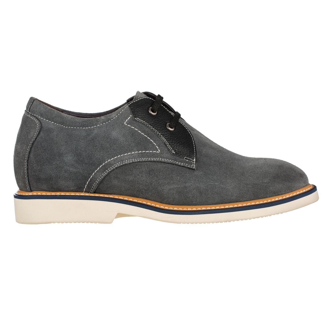 CALTO Business Casual Grey Leather Shoes 2.8 Inch  - Y42023 - WonderingCloth