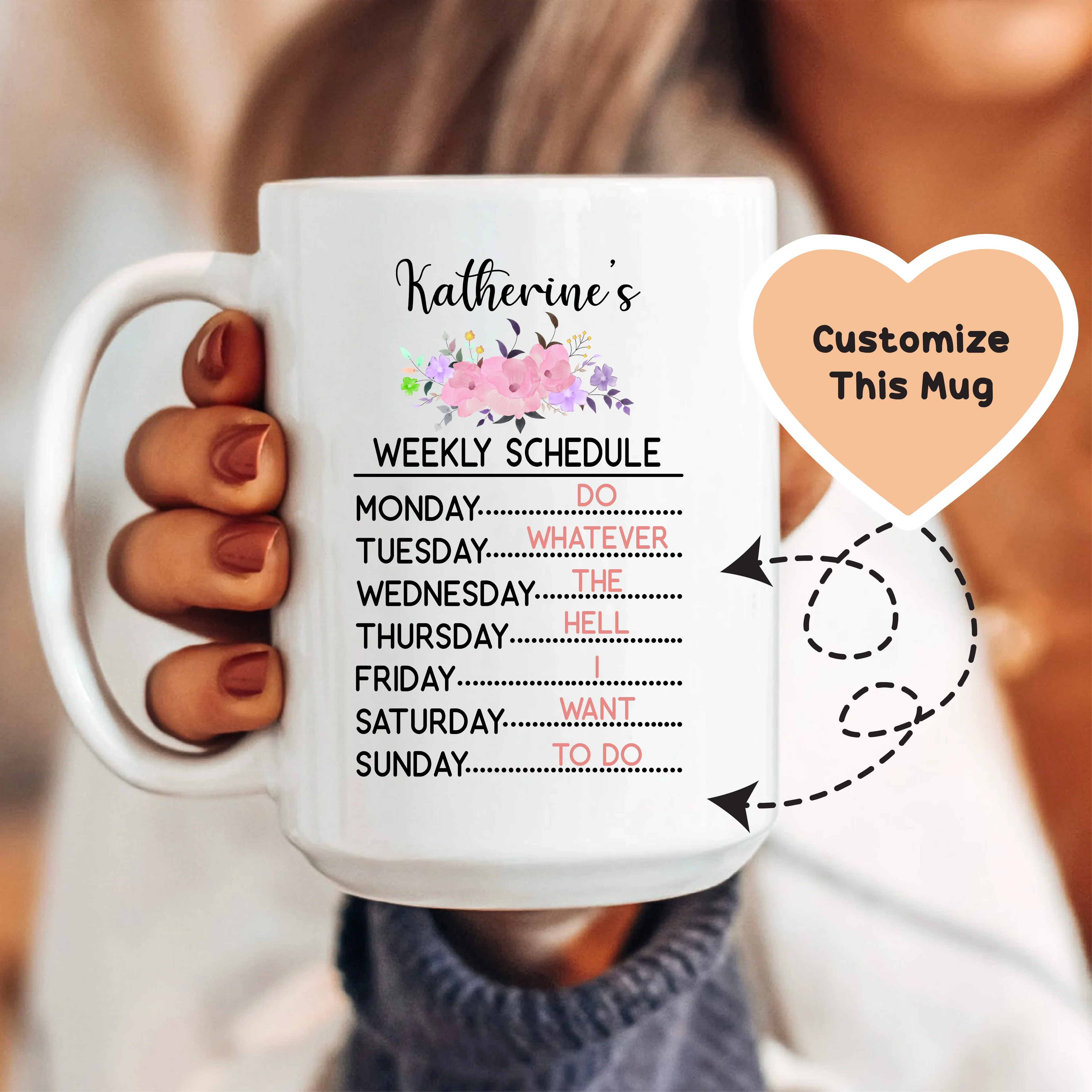 Weekly Schedule Custom Mug - WonderingCloth