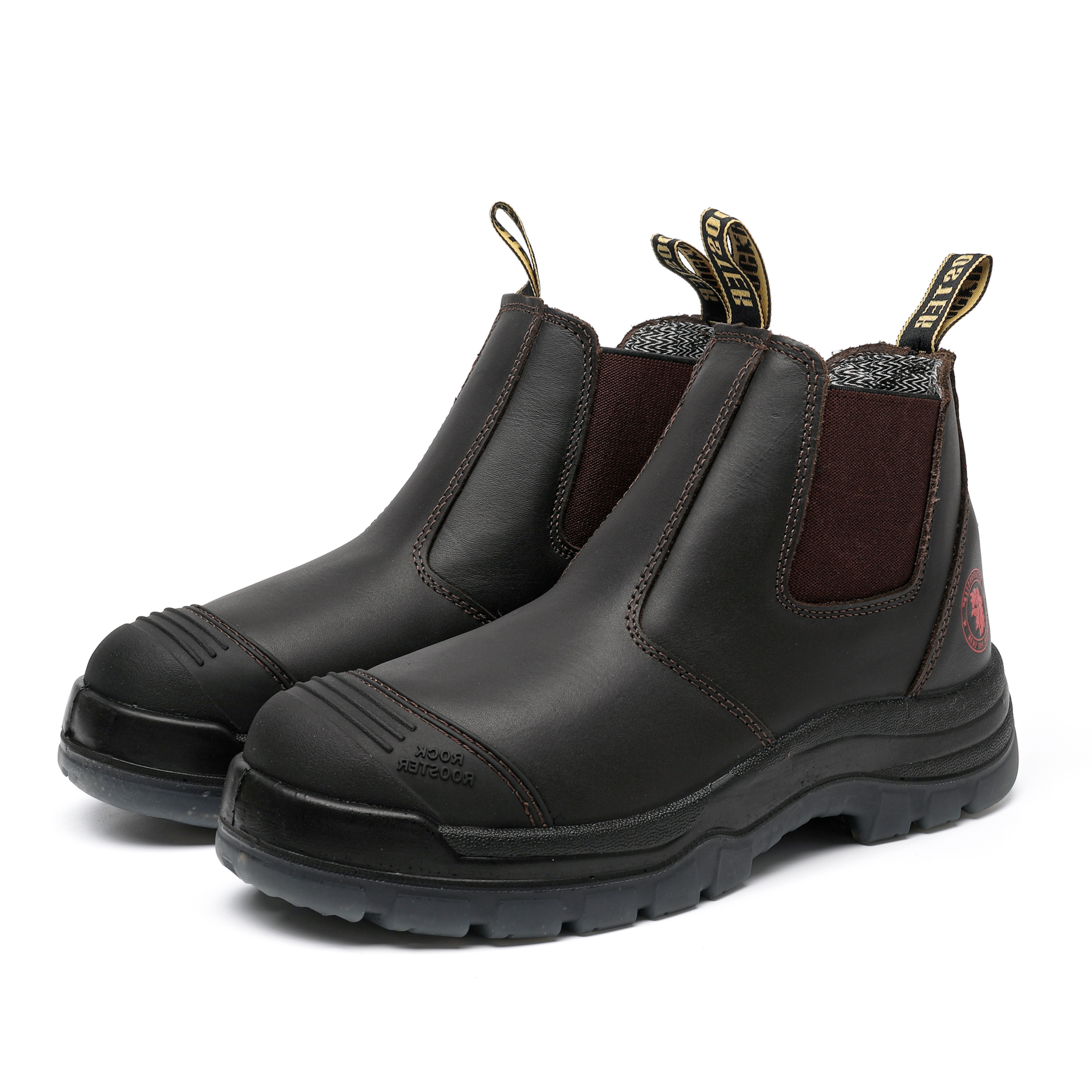 ROCKROOSTER Bakken Dark Brown 6 inch Pull on Leather Work Boots AK229 - WonderingCloth