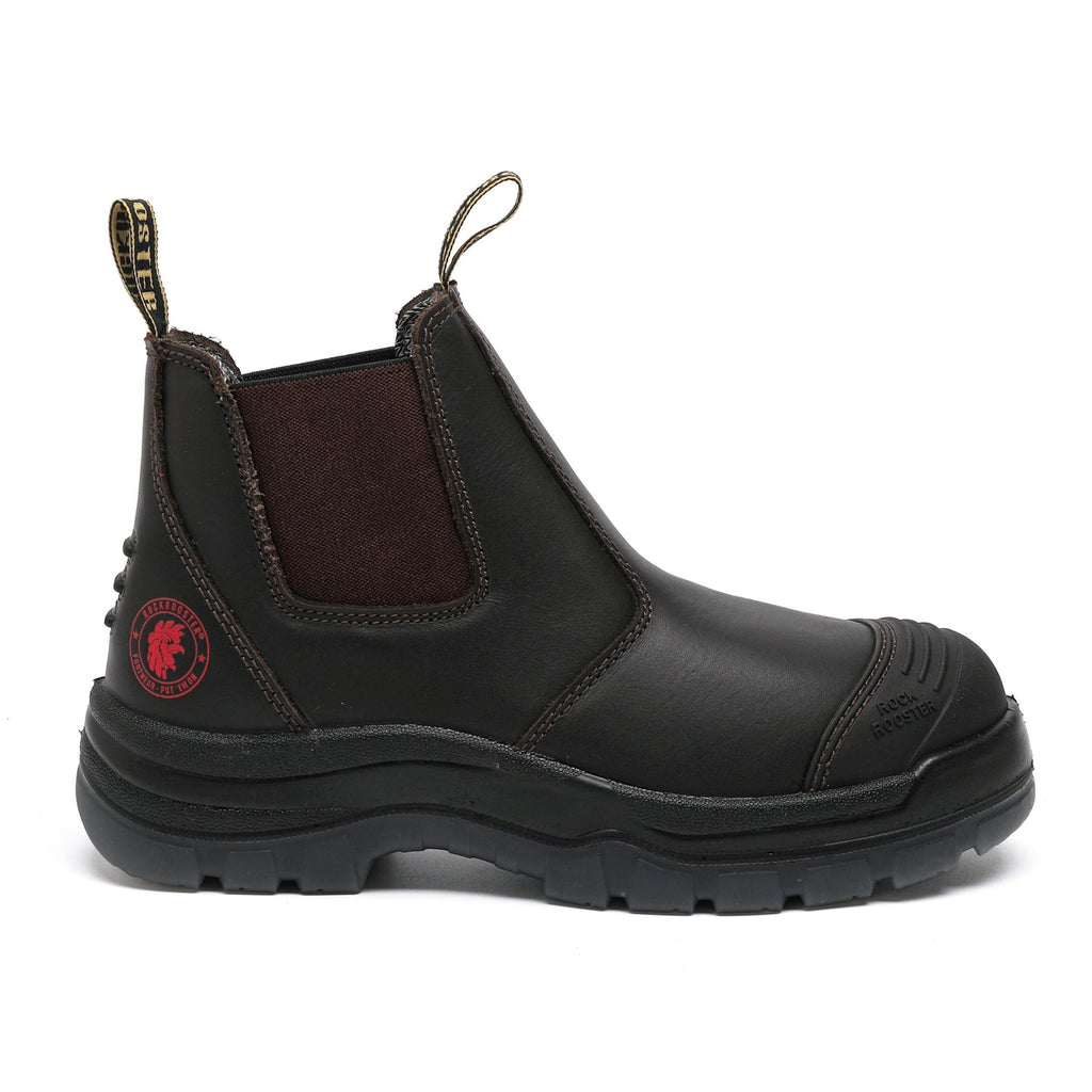 ROCKROOSTER Bakken Dark Brown 6 inch Pull on Leather Work Boots AK229 - WonderingCloth