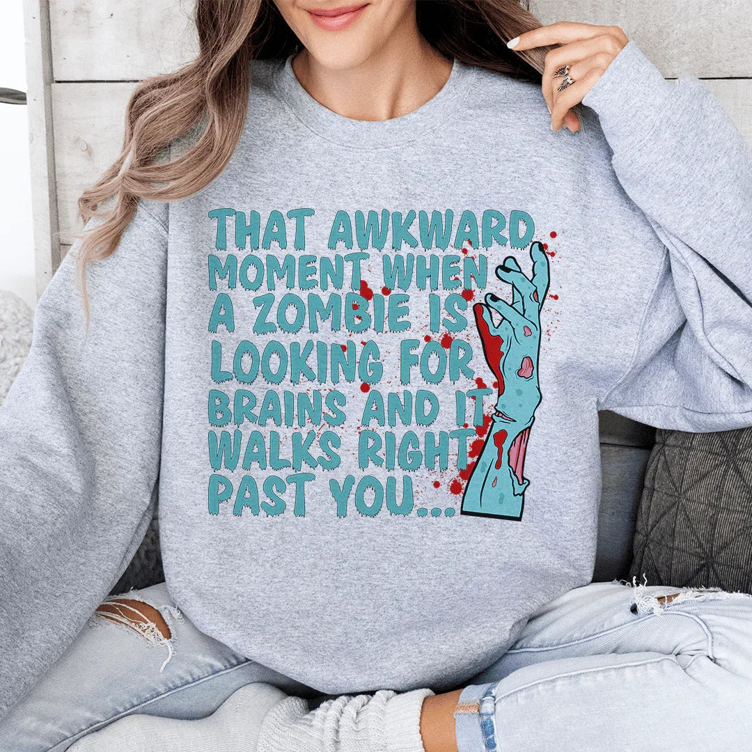Zombie Looking For Brains Sweatshirt - WonderingCloth