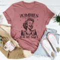 Zombies Eat Brains You're Safe Tee - WonderingCloth